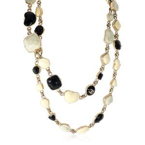 Chanel 2008 Gripoix Station Gold Plated Necklace